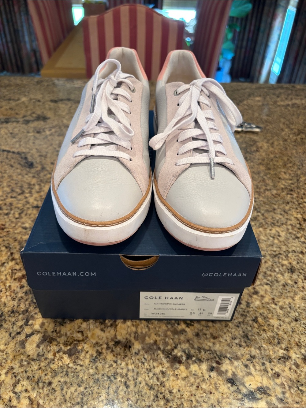 Cole Haan Women's Pale Pink Leather & Suede Lace-Up Sneakers